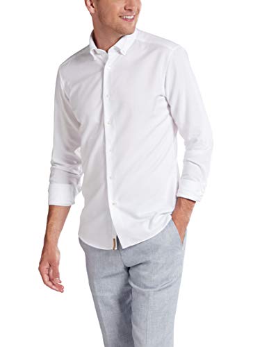 ETERNA Slim Fit Upcycling Shirt Button Down Kragen Stretch weiß Größe 44 von ETERNA