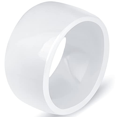 Eternllery Ehering aus Keramik, hochglanzpoliert, klassisch, schlicht, weiß, 12 mm, Metall, Kein Edelstein Eternllery Ehering aus Keramik, hochglanzpoliert, klassisch, schlicht, weiß, 12 mm, Metall, Kein Edelstein von eternllery