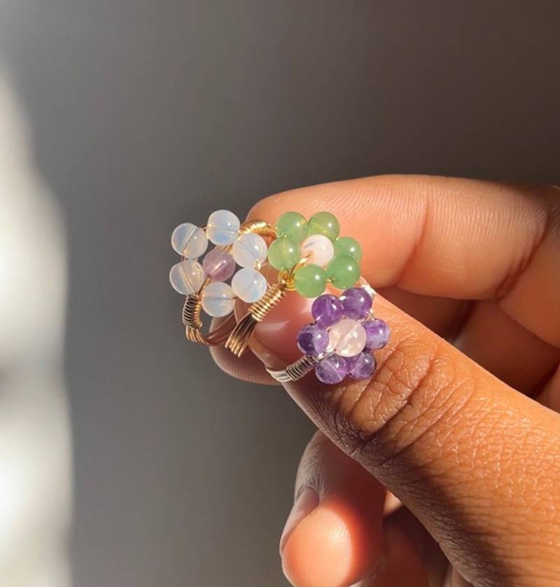 Kristall Blumen Ring | Handgemachter Ring Goldring von etherealgemss
