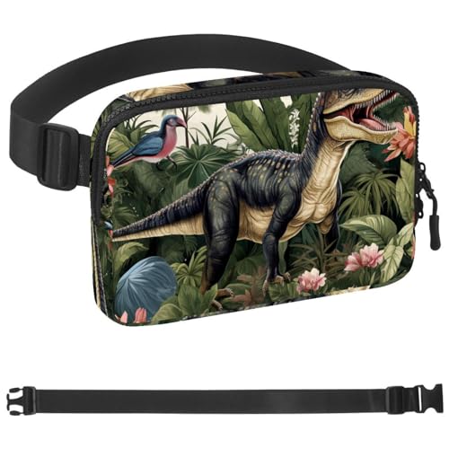Ancient Dinosaurier-D-Gürteltasche für Damen und Herren, Crossbody-Gürteltasche mit Reißverschlusstaschen, wasserdichte Hüfttasche mit verstellbarem Riemen für Workout, Laufen, Reisen, Wandern, von etoenbrc