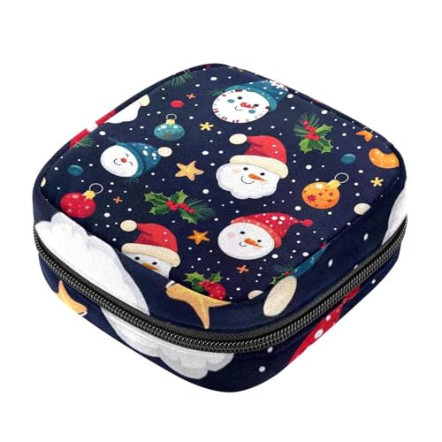 Aufbewahrungsbeutel für Damenbinden, Frohe Weihnachten, nahtlos, Oxford-Stoff, Menstruationstassen-Beutel, Stillunterlage, Tampon-Periodenbeutel mit Reißverschluss, für Teenager, Mädchen, Damen, von etoenbrc