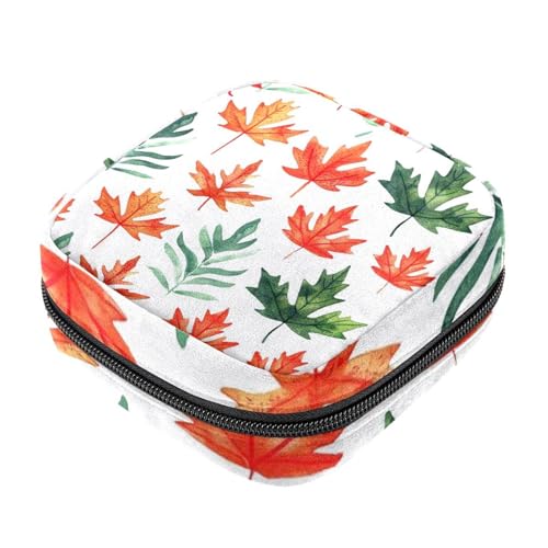 Aufbewahrungsbeutel für Damenbinden, Frühlings-Ahornblatt, Menstruationstasse, Oxford-Tuch, Menstruationstassenbeutel, Stillunterlage, Tampon-Periodenbeutel mit Reißverschluss, für Teenager, Mädchen, von etoenbrc