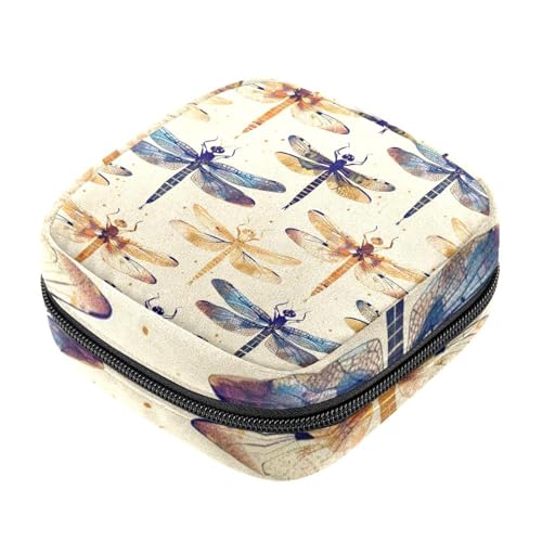 Aufbewahrungsbeutel für Damenbinden, Herbst-Libellenmuster, Menstruationstasse, Oxford-Tuch, Menstruationstassenbeutel, Stillunterlage, Tampon-Periodenbeutel mit Reißverschluss, für Teenager, Mädchen, von etoenbrc