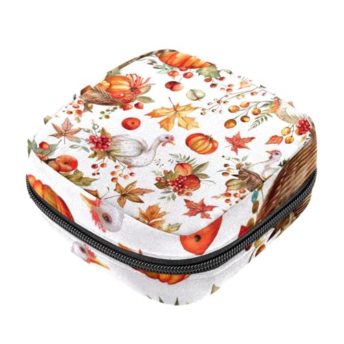 Aufbewahrungsbeutel für Damenbinden, Herbstfrüchte, Kürbis, Menstruationstasse, Oxford-Tuch, Menstruationstasse, Stillunterlage, Tampon-Periodenbeutel mit Reißverschluss, für Teenager, Mädchen, von etoenbrc