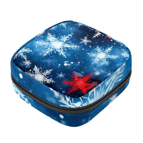 Aufbewahrungsbeutel für Damenbinden, Weihnachten, Schnee, für Menstruationstassen, Oxford-Stoff, Menstruationstasse, Stillunterlage, Tampon, Periodenbeutel mit Reißverschluss, für Teenager, Mädchen, von etoenbrc