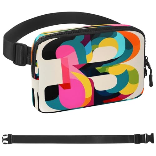 Bauchtasche mit buntem Buchstaben "B" für Damen und Herren, Crossbody-Gürteltasche mit Reißverschlusstaschen, wasserdichte Hüfttasche mit verstellbarem Riemen für Workout, Laufen, Reisen, Wandern, Bauchtasche mit buntem Buchstaben "B" für Damen und Herren, Crossbody-Gürteltasche mit Reißverschlusstaschen, wasserdichte Hüfttasche mit verstellbarem Riemen für Workout, Laufen, Reisen, Wandern, von etoenbrc