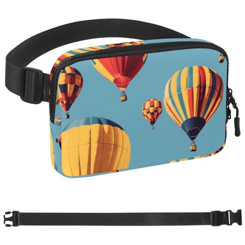 Bunte Gürteltasche mit Heißluftballon für Damen und Herren, Crossbody-Gürteltasche mit Reißverschlusstaschen, wasserdichte Hüfttasche mit verstellbarem Riemen für Workout, Laufen, Reisen, Wandern, Bunte Gürteltasche mit Heißluftballon für Damen und Herren, Crossbody-Gürteltasche mit Reißverschlusstaschen, wasserdichte Hüfttasche mit verstellbarem Riemen für Workout, Laufen, Reisen, Wandern, von etoenbrc