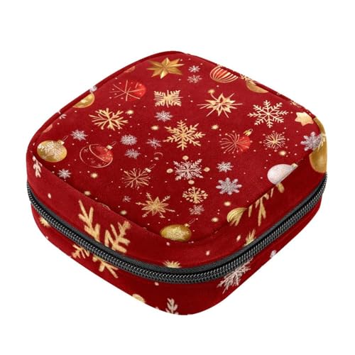 Damenbinden-Aufbewahrungstaschen, Weihnachtsschneeflocke, Menstruationstasse, Oxford-Tuch, Menstruationstassenbeutel, Stillunterlage, Tampon-Periodenbeutel mit Reißverschluss, für Teenager, Mädchen, von etoenbrc