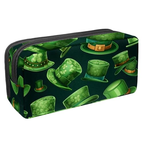 Federmäppchen, St. Parikh's grüner Hut Federmäppchen mit Reißverschluss, wasserdichte Stifttasche, Bürobedarf, Schreibwaren-Organizer für Teenager, Mädchen, Erwachsene, Studenten, mehrfarbig, von etoenbrc