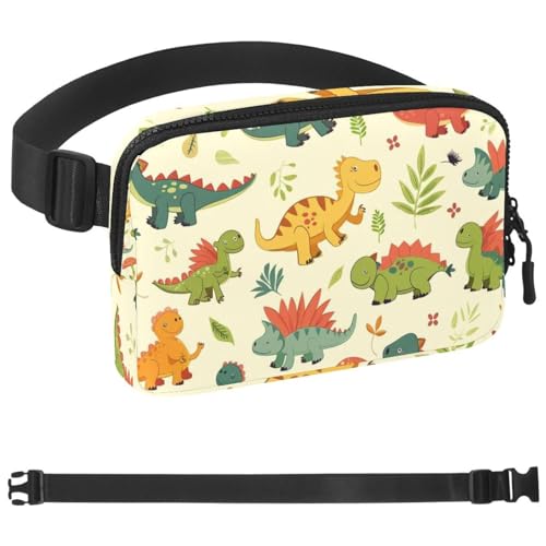 Gürteltasche mit Cartoon-Dinosaurier-Motiv für Damen und Herren, Crossbody-Gürteltasche mit Reißverschlusstaschen, wasserdichte Hüfttasche mit verstellbarem Riemen für Workout, Laufen, Reisen, von etoenbrc