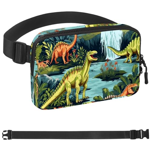 Gürteltasche mit Dinosaurier-Motiv, für Damen und Herren, Crossbody-Gürteltasche mit Reißverschlusstaschen, wasserdichte Hüfttasche mit verstellbarem Riemen für Workout, Laufen, Reisen, Wandern, von etoenbrc