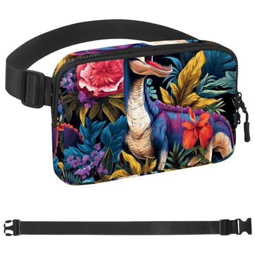 Gürteltasche mit Dinosaurier-Motiv, für Damen und Herren, Crossbody-Gürteltasche mit Reißverschlusstaschen, wasserdichte Hüfttasche mit verstellbarem Riemen für Workout, Laufen, Reisen, Wandern, von etoenbrc