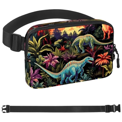 Gürteltasche mit Dinosaurier-Motiv, für Damen und Herren, Crossbody-Gürteltasche mit Reißverschlusstaschen, wasserdichte Hüfttasche mit verstellbarem Riemen für Workout, Laufen, Reisen, Wandern, von etoenbrc