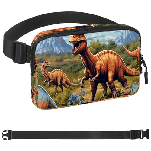 Gürteltasche mit Dinosaurier-Motiv für Damen und Herren, Crossbody-Gürteltasche mit Reißverschlusstaschen, wasserdichte Hüfttasche mit verstellbarem Riemen für Workout, Laufen, Reisen, Wandern, von etoenbrc