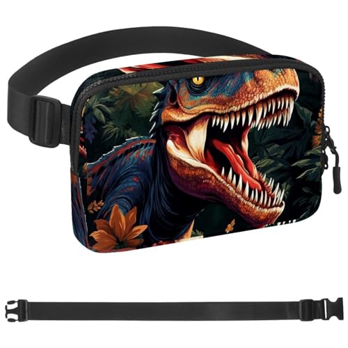 Gürteltasche mit Dinosaurier-Motiv für Damen und Herren, Crossbody-Gürteltasche mit Reißverschlusstaschen, wasserdichte Hüfttasche mit verstellbarem Riemen für Workout, Laufen, Reisen, Wandern, von etoenbrc
