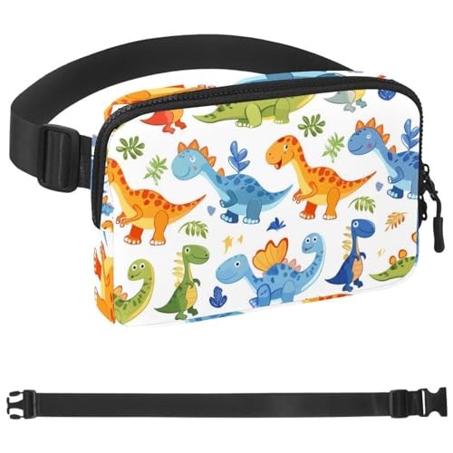 Gürteltasche mit Dinosaurier-Muster, für Damen und Herren, Crossbody-Gürteltasche mit Reißverschlusstaschen, wasserdichte Hüfttaschen mit verstellbarem Riemen für Workout, Laufen, Reisen, Wandern, von etoenbrc