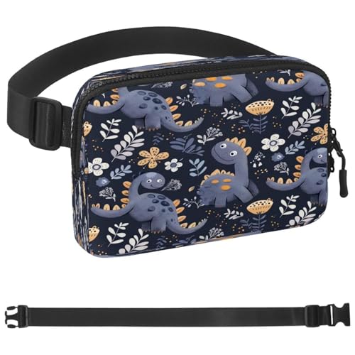 Gürteltasche mit Dinosaurier-Muster, für Damen und Herren, Crossbody-Gürteltasche mit Reißverschlusstaschen, wasserdichte Hüfttaschen mit verstellbarem Riemen für Workout, Laufen, Reisen, Wandern, von etoenbrc