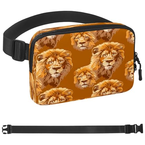 Gürteltasche mit Löwenmuster für Damen und Herren, Crossbody-Gürteltasche mit Reißverschlusstaschen, wasserdichte Hüfttaschen mit verstellbarem Riemen für Workout, Laufen, Reisen, Wandern, mehrfarbig, Gürteltasche mit Löwenmuster für Damen und Herren, Crossbody-Gürteltasche mit Reißverschlusstaschen, wasserdichte Hüfttaschen mit verstellbarem Riemen für Workout, Laufen, Reisen, Wandern, mehrfarbig, von etoenbrc