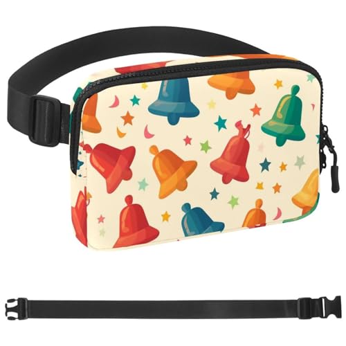Gürteltasche mit buntem Glockenmuster für Damen und Herren, Crossbody-Gürteltasche mit Reißverschlusstaschen, wasserdichte Hüfttaschen mit verstellbarem Riemen für Workout, Laufen, Reisen, Wandern, von etoenbrc