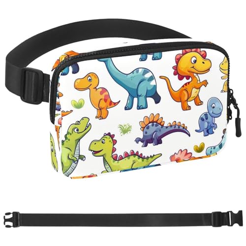 Gürteltasche mit niedlichem Dinosaurier-Motiv für Damen und Herren, Crossbody-Gürteltasche mit Reißverschlusstaschen, wasserdichte Hüfttasche mit verstellbarem Riemen für Workout, Laufen, Reisen, von etoenbrc