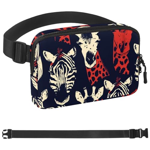 Gürteltasche mit wildem Tiermuster für Damen und Herren, Crossbody-Gürteltasche mit Reißverschlusstaschen, wasserdichte Hüfttasche mit verstellbarem Riemen für Workout, Laufen, Reisen, Wandern, Gürteltasche mit wildem Tiermuster für Damen und Herren, Crossbody-Gürteltasche mit Reißverschlusstaschen, wasserdichte Hüfttasche mit verstellbarem Riemen für Workout, Laufen, Reisen, Wandern, von etoenbrc
