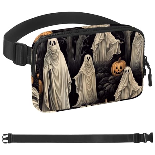 Halloween Ghosts P Bauchtasche für Damen und Herren, Crossbody-Gürteltasche mit Reißverschlusstaschen, wasserdichte Hüfttaschen mit verstellbarem Riemen für Workout, Laufen, Reisen, Wandern, von etoenbrc