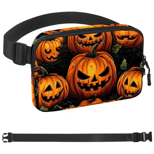 Halloween Pumpkin P Bauchtasche für Damen und Herren, Crossbody-Gürteltasche mit Reißverschlusstaschen, wasserdichte Hüfttaschen mit verstellbarem Riemen für Workout, Laufen, Reisen, Wandern, von etoenbrc