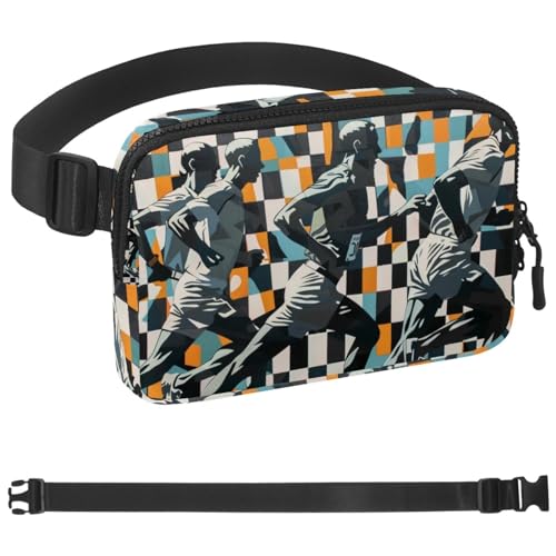 Karierte Gürteltasche für Damen und Herren, Crossbody-Gürteltasche mit Reißverschlusstaschen, wasserdichte Hüfttaschen mit verstellbarem Riemen für Workout, Laufen, Reisen, Wandern, mehrfarbig, Karierte Gürteltasche für Damen und Herren, Crossbody-Gürteltasche mit Reißverschlusstaschen, wasserdichte Hüfttaschen mit verstellbarem Riemen für Workout, Laufen, Reisen, Wandern, mehrfarbig, von etoenbrc