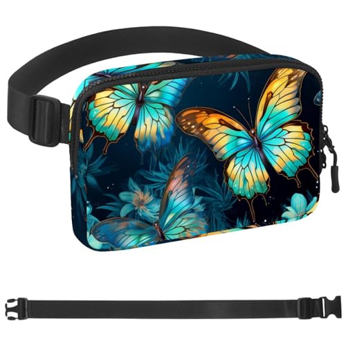 Phantom Butterfly Gürteltasche für Damen und Herren, Crossbody-Gürteltasche mit Reißverschlusstaschen, wasserdichte Hüfttaschen mit verstellbarem Riemen für Workout, Laufen, Reisen, Wandern, von etoenbrc