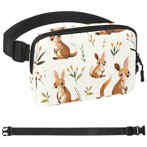 Schöne Känguru-Bauchtasche für Damen und Herren, Crossbody-Gürteltasche mit Reißverschlusstaschen, wasserdichte Hüfttaschen mit verstellbarem Riemen für Workout, Laufen, Reisen, Wandern, mehrfarbig, von etoenbrc