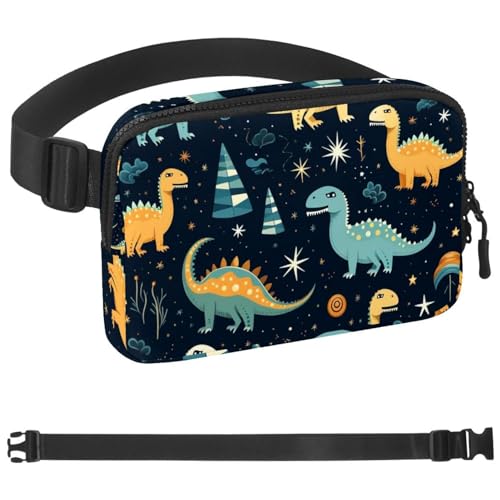 Starry Sky Dinosaurier G Bauchtasche für Damen und Herren, Crossbody-Gürteltasche mit Reißverschlusstaschen, wasserdichte Hüfttasche mit verstellbarem Riemen für Workout, Laufen, Reisen, Wandern, von etoenbrc