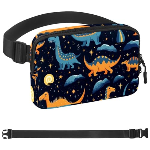 Starry Sky Dinosaurier H Bauchtasche für Damen und Herren, Crossbody-Gürteltasche mit Reißverschlusstaschen, wasserdichte Hüfttasche mit verstellbarem Riemen für Workout, Laufen, Reisen, Wandern, von etoenbrc