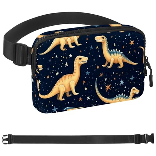 Starry Sky Dinosaurier O Bauchtasche für Damen und Herren, Crossbody-Gürteltasche mit Reißverschlusstaschen, wasserdichte Hüfttasche mit verstellbarem Riemen für Workout, Laufen, Reisen, Wandern, von etoenbrc
