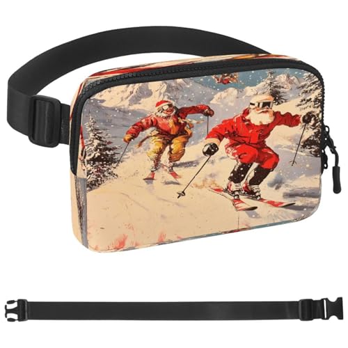 Weihnachts-Gürteltasche für Damen und Herren, Crossbody-Gürteltasche mit Reißverschlusstaschen, wasserdichte Hüfttasche mit verstellbarem Riemen für Workout, Laufen, Reisen, Wandern, mehrfarbig, von etoenbrc
