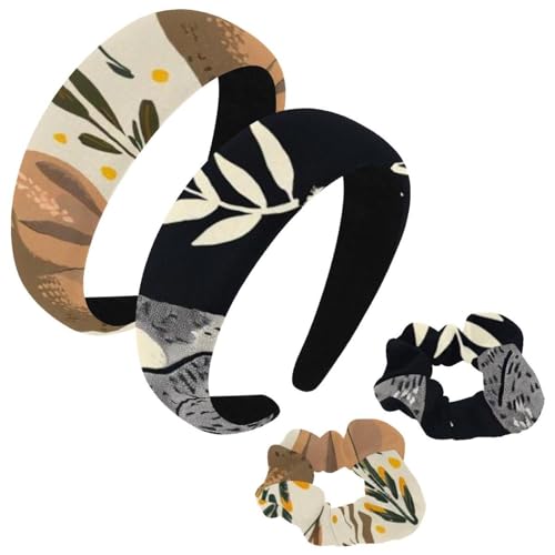 etoenbrc 2 Stück Polyester Breite Stirnbänder und Haargummi für Frauen, Grau Koala Stirnbänder Haarband Mode Anti-Rutsch Haarreifen für Mädchen Frauen Haarschmuck von etoenbrc