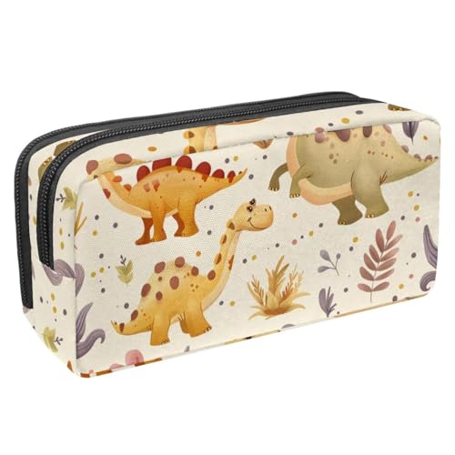 etoenbrc Federmäppchen, Dinosaurier-Muster, Federmäppchen mit Reißverschluss, wasserdichte Stifttasche, Bürobedarf, Schreibwaren-Organizer für Teenager, Mädchen, Erwachsene, Studenten, mehrfarbig, von etoenbrc
