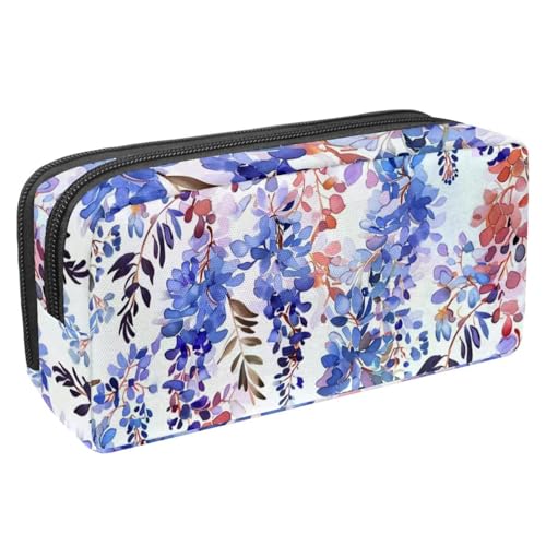 etoenbrc Federmäppchen, Federmappe mit Glyzinien-Muster, mit Reißverschluss, wasserdichte Stifttasche, Bürobedarf, Schreibwaren-Organizer für Teenager, Mädchen, Erwachsene, Studenten, mehrfarbig, etoenbrc Federmäppchen, Federmappe mit Glyzinien-Muster, mit Reißverschluss, wasserdichte Stifttasche, Bürobedarf, Schreibwaren-Organizer für Teenager, Mädchen, Erwachsene, Studenten, mehrfarbig, von etoenbrc