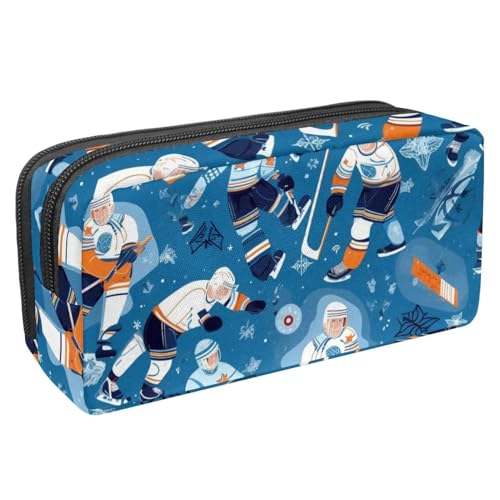 etoenbrc Federmäppchen, blaues Eishockey-Federmäppchen mit Reißverschluss, wasserdichte Stifttasche, Bürobedarf, Schreibwaren-Organizer für Teenager, Mädchen, Erwachsene, Studenten, mehrfarbig, etoenbrc Federmäppchen, blaues Eishockey-Federmäppchen mit Reißverschluss, wasserdichte Stifttasche, Bürobedarf, Schreibwaren-Organizer für Teenager, Mädchen, Erwachsene, Studenten, mehrfarbig, von etoenbrc