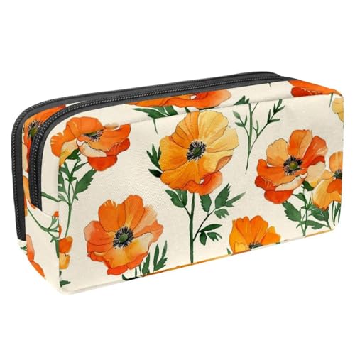 etoenbrc Federmäppchen, handgezeichnetes Federmäppchen mit kalifornischem Mohnblumen-Design, mit Reißverschluss, wasserdichte Stifttasche, Bürobedarf, Schreibwaren-Organizer für Teenager, Mädchen, etoenbrc Federmäppchen, handgezeichnetes Federmäppchen mit kalifornischem Mohnblumen-Design, mit Reißverschluss, wasserdichte Stifttasche, Bürobedarf, Schreibwaren-Organizer für Teenager, Mädchen, von etoenbrc