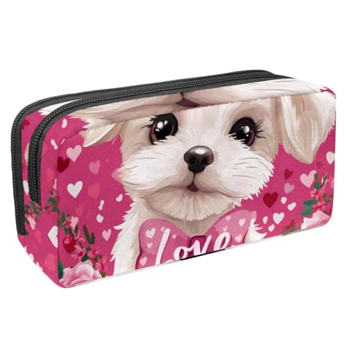 etoenbrc Federmäppchen, rosa Love-Rose, Hunde-Federmäppchen mit Reißverschluss, wasserdichte Stifttasche, Bürobedarf, Schreibwaren-Organizer für Teenager, Mädchen, Erwachsene, Studenten, mehrfarbig, etoenbrc Federmäppchen, rosa Love-Rose, Hunde-Federmäppchen mit Reißverschluss, wasserdichte Stifttasche, Bürobedarf, Schreibwaren-Organizer für Teenager, Mädchen, Erwachsene, Studenten, mehrfarbig, von etoenbrc
