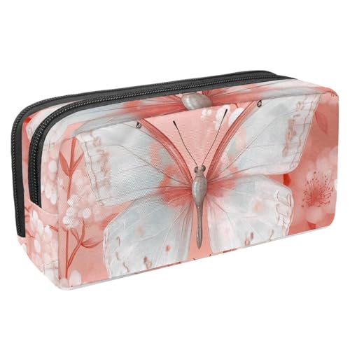 etoenbrc Federmäppchen, rosa Schmetterlinge und Blumen, Federmäppchen mit Reißverschluss, wasserdichte Stifttasche, Bürobedarf, Schreibwaren-Organizer für Teenager, Mädchen, Erwachsene, Studenten, etoenbrc Federmäppchen, rosa Schmetterlinge und Blumen, Federmäppchen mit Reißverschluss, wasserdichte Stifttasche, Bürobedarf, Schreibwaren-Organizer für Teenager, Mädchen, Erwachsene, Studenten, von etoenbrc