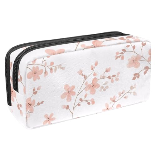 etoenbrc Federmäppchen, rosa karierte Schleife, Kirsche, Federmäppchen mit Reißverschluss, wasserdichte Stifttasche, Bürobedarf, Schreibwaren-Organizer für Teenager, Mädchen, Erwachsene, Studenten, von etoenbrc