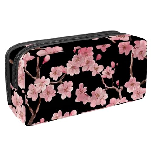 etoenbrc Federmäppchen, schwarzer Hintergrund, rosa Blumen, Federmäppchen mit Reißverschluss, wasserdichte Stifttasche, Bürobedarf, Schreibwaren-Organizer für Teenager, Mädchen, Erwachsene, Studenten, etoenbrc Federmäppchen, schwarzer Hintergrund, rosa Blumen, Federmäppchen mit Reißverschluss, wasserdichte Stifttasche, Bürobedarf, Schreibwaren-Organizer für Teenager, Mädchen, Erwachsene, Studenten, von etoenbrc