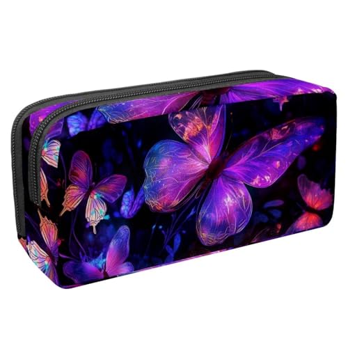 etoenbrc Federmäppchen, violette Schmetterlinge, Federmäppchen mit Reißverschluss, wasserdichte Stifttasche, Bürobedarf, Schreibwaren-Organizer für Teenager, Mädchen, Erwachsene, Studenten, etoenbrc Federmäppchen, violette Schmetterlinge, Federmäppchen mit Reißverschluss, wasserdichte Stifttasche, Bürobedarf, Schreibwaren-Organizer für Teenager, Mädchen, Erwachsene, Studenten, von etoenbrc
