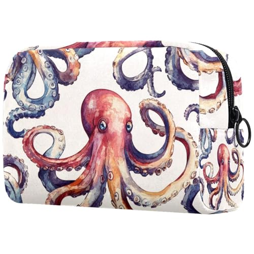 etoenbrc Make-up-Tasche mit Oktopus-Aufdruck, Reisetasche, wiederverwendbar, Kosmetiktasche, große Kulturtasche für Teenager, Mädchen, Frauen, 18,5 x 7,6 x 13 cm, Mehrfarbig 1, Einheitsgröße etoenbrc Make-up-Tasche mit Oktopus-Aufdruck, Reisetasche, wiederverwendbar, Kosmetiktasche, große Kulturtasche für Teenager, Mädchen, Frauen, 18,5 x 7,6 x 13 cm, Mehrfarbig 1, Einheitsgröße von etoenbrc