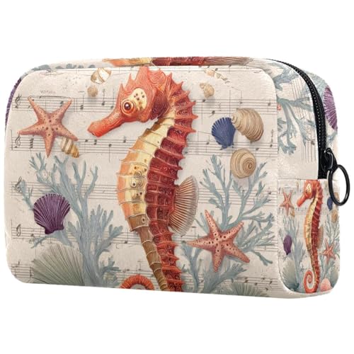 etoenbrc Note Make-up-Tasche mit Seepferdchen-Motiv, Reisetasche, wiederverwendbar, Kosmetiktasche, große Kulturtasche für Teenager, Mädchen, Frauen, 18,5 x 7,6 x 13 cm, Mehrfarbig 1, Einheitsgröße etoenbrc Note Make-up-Tasche mit Seepferdchen-Motiv, Reisetasche, wiederverwendbar, Kosmetiktasche, große Kulturtasche für Teenager, Mädchen, Frauen, 18,5 x 7,6 x 13 cm, Mehrfarbig 1, Einheitsgröße von etoenbrc
