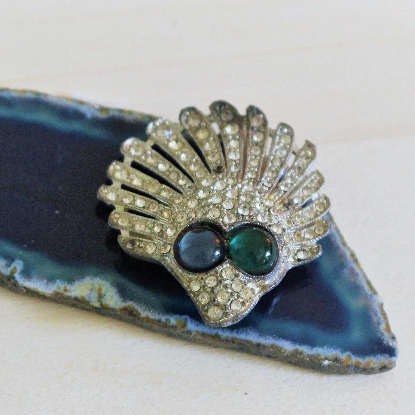 Vintage Silber Pfau Art Deco Clip Vintage Silber Pfau Art Deco Clip von etoileantiques