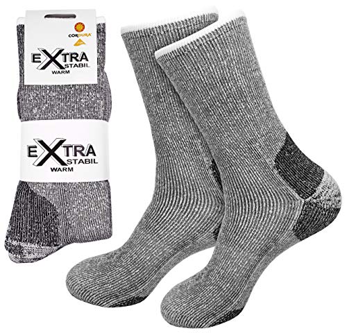 etrado fashion 1 Paar - Extrem robuste und wärmende Vollplüschsocken mit Alpakawolle und CORDURA® (1 Paar/39-42 Grau) von etrado fashion