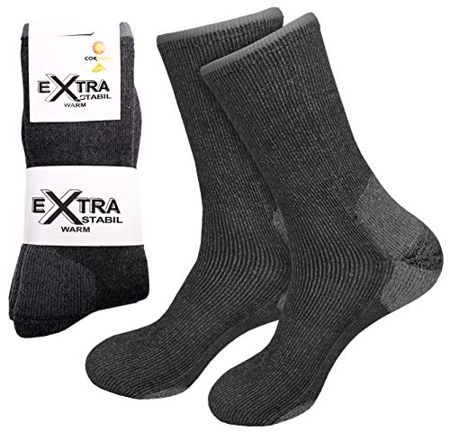 etrado fashion 1 Paar - Extrem robuste und wärmende Vollplüschsocken mit Alpakawolle und CORDURA® (1 Paar / 35-38 Anthrazit) von etrado fashion