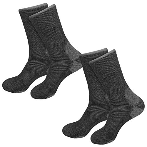 etrado fashion 2 Paar - Extrem robuste und wärmende Vollplüschsocken mit Alpakawolle und CORDURA® (2 Paar / 35-38 Anthrazit) von etrado fashion